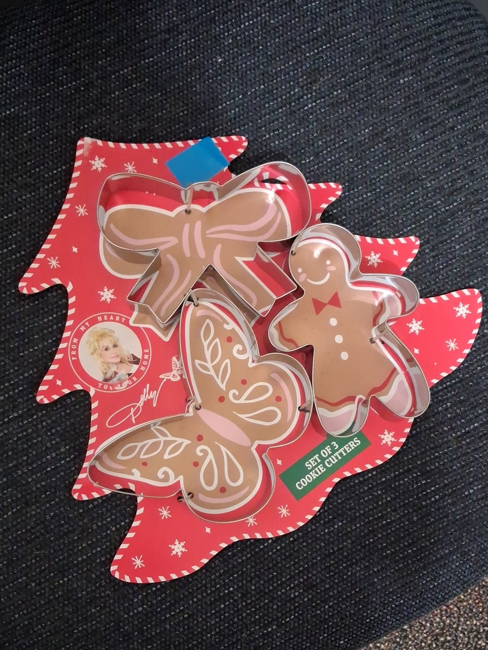 Red Holiday Cookie Cutter Set with Gingerbread, Bow & Butterfly